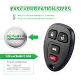 Lots of 5 Car Remote Fob Replacement for KOBGT04A 15252034 fits 2007 2008 2009 2010 Chevy Cobalt 4 Button
